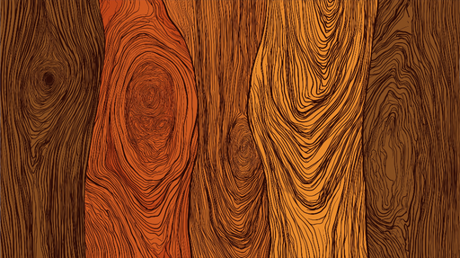 Papier peint bois texturé Motifs de bois aux teintes chaudes et dessins naturels