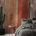 Papier peint bois vintage avec panneaux de bois aux nuances chaudes et texturées pour chambre moderne