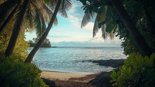 Papier peint bord de mer Évasion tropicale au cœur de la nature