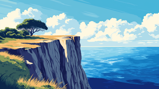 Papier peint bord de mer Paysage côtier avec falaises et océan