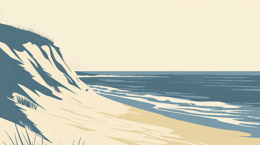 Papier peint bord de mer Plage et Falaises Minimalistes