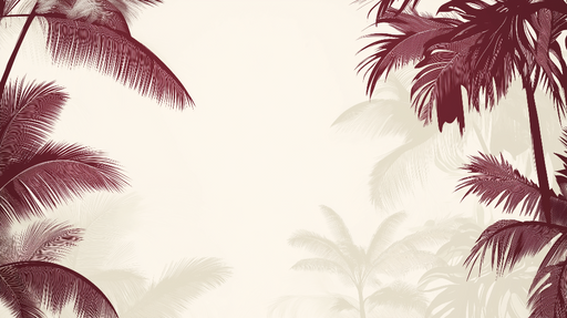 Papier peint Bordeaux Feuilles de palmier stylisées sur fond clair