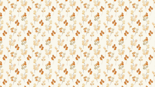 Papier peint botanique Feuilles aux teintes chaleureuses sur un fond clair