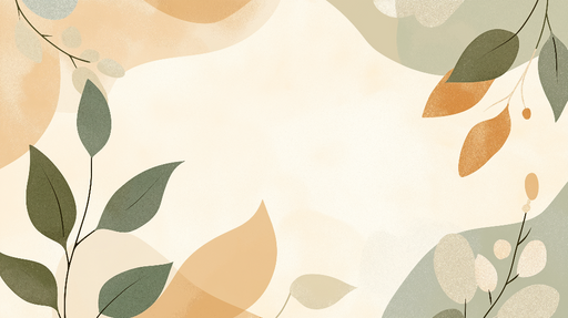 Papier peint botanique Motif abstrait de feuilles aux teintes naturelles