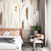 Papier peint botanique avec motif délicat de plantes aux tons neutres et naturels pour chambre moderne