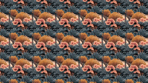 Papier peint botanique Motifs floraux et feuillage luxuriant