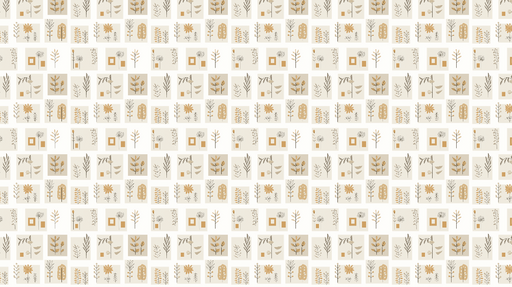 Papier peint botanique Motifs floraux et géométriques en tons doux