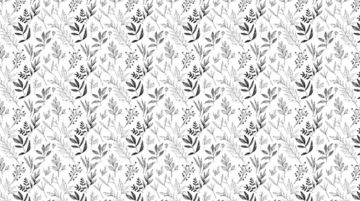 Papier peint botanique noir et blanc Feuilles délicates et motifs floraux sur fond clair