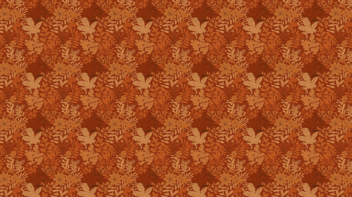 Papier peint botanique rustique Motif floral en tons rouille et beige