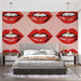 Papier peint artistique avec motif de bouches rouges sur fond dégradé pour chambre moderne