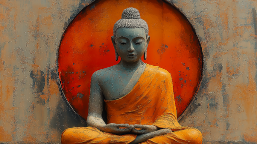 Papier peint Bouddha Bouddha avec fond coloré