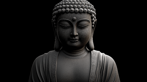 Papier peint Bouddha en pierre noire Élégance et sérénité pour votre intérieur