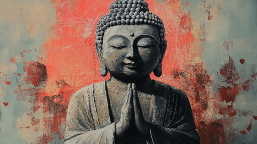 Papier peint bouddha Papier peint Bouddha en méditation sur fond artistique