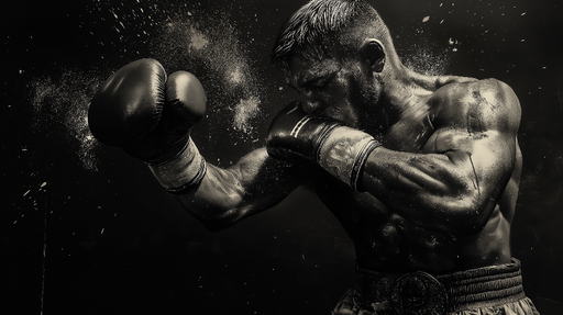 Papier peint boxe Boxeur en monochrome