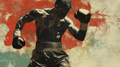 Papier peint boxe Contraste coloré