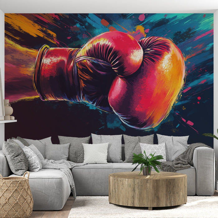 Papier peint boxe | Gant de boxe avec couleur dynamique