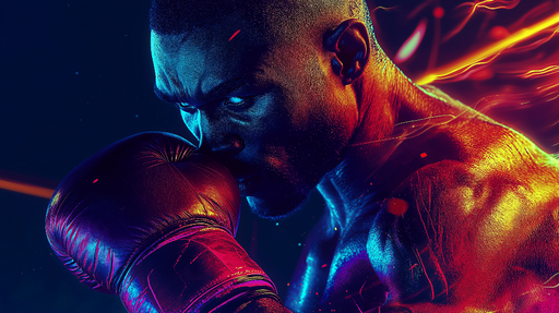 Papier peint boxeur Illustration  d'un boxeur en pleine action