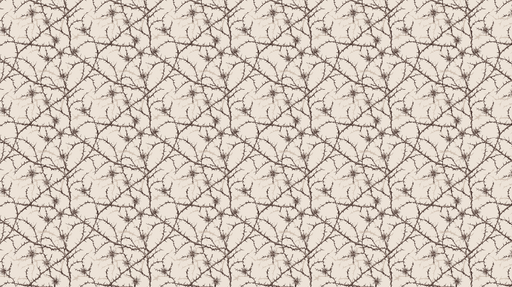 Papier peint branchages épineux Motifs délicats de branches avec épines sur fond neutre