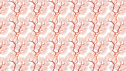 Papier peint branches d'arbre Motif de branches en rouge sur fond blanc