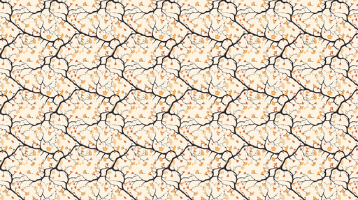 Papier peint branches d'arbres Motif délicat de branches noires avec des feuilles dorées