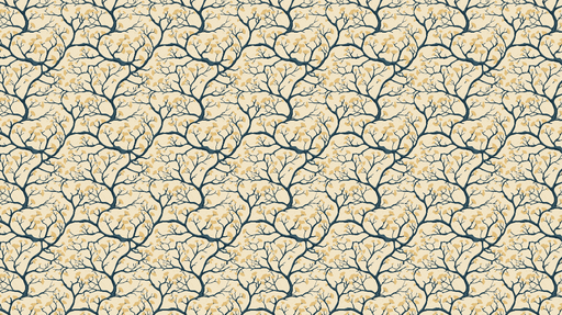 Papier peint branches d'arbres Motif délicat de branches teintées et feuilles dorées