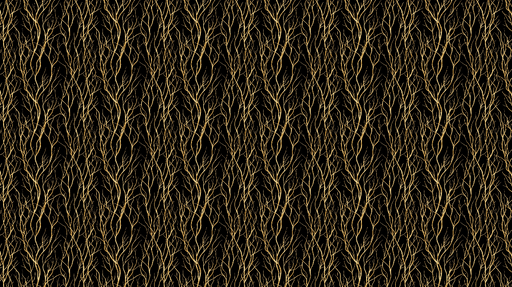 Papier peint branches dorées Un design élégant de branches dorées sur fond noir