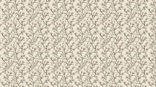 Papier peint branches fines Motif de branches avec fleurs sur fond crème