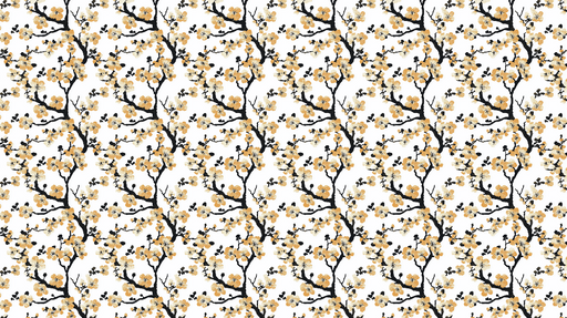 Papier peint branches fleuries Élégantes fleurs jaunes sur fond blanc