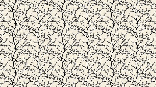 Papier peint branches fleuries Motif délicat de branches noires sur fond crème