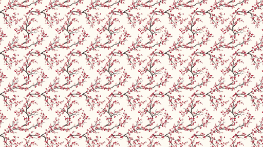 Papier peint branches fleuries Motif délicat de fleurs roses sur fond clair