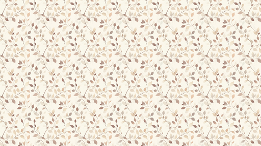 Papier peint branches florales Motif délicat de feuillages en nuances beige et rose