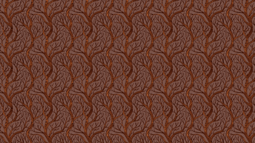 Papier peint branches Motif de branches stylisées sur fond marron