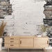 Papier peint vintage avec mur de briques blanches usées pour décoration intérieure industrielle