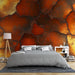 Papier peint bronze avec motif organique en tonalités chaudes et dorées pour chambre moderne
