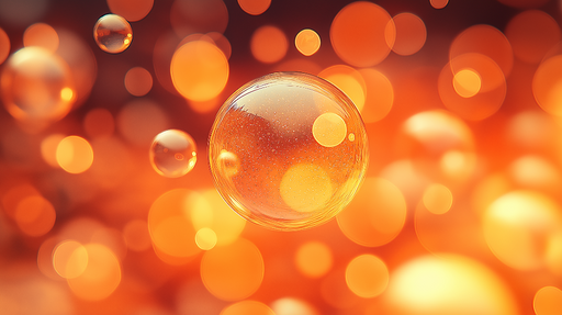 Papier peint bulles Ambiance Orange et Or