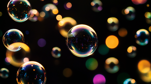 Papier peint bulles colorées Effet lumineux et festif