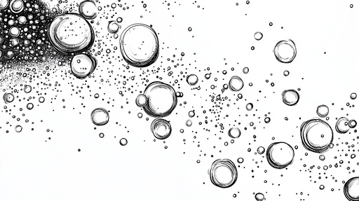 Papier peint bulles d'air Motif graphique minimaliste en noir et blanc