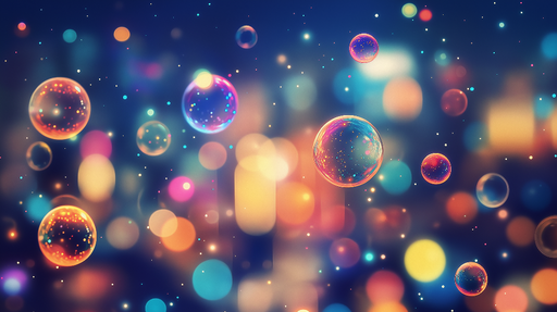 Papier peint bulles Effet lumineux et coloré