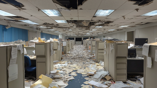 Papier peint bureau désordonné Ambiance de bureau chaotique avec papiers éparpillés