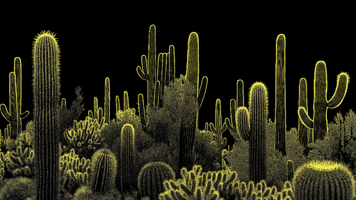 Papier peint cactées Design Écologique Lumineux