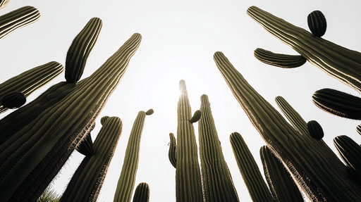 Papier peint cactus Cactus majestueux en contre-plongée
