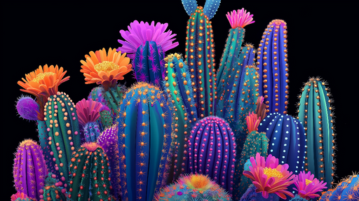 Papier peint cactus coloré Design vibrant et exotique