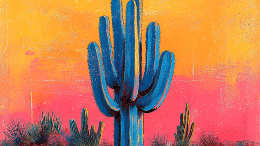 Papier peint cactus Design coloré et flamboyant