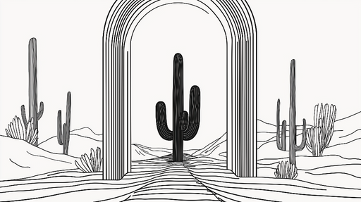 Papier peint cactus Design moderne et épuré avec motifs géométriques