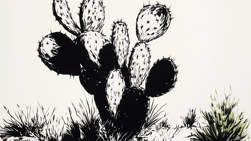 Papier peint cactus Design monochrome audacieux