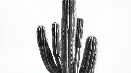 Papier peint cactus Élégance Minimaliste en Noir et Blanc