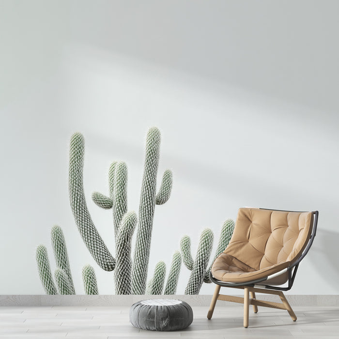 Papier peint cactus | Élégance minimaliste et naturelle