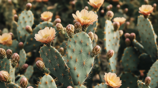 Papier peint cactus Motif aux fleurs délicates et décoratif