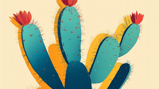 Papier peint cactus Motif coloré et moderne