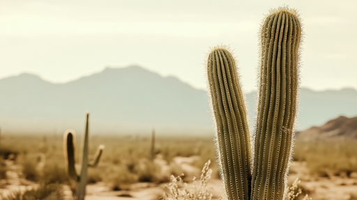Papier peint cactus Saguaro dans un paysage désertique